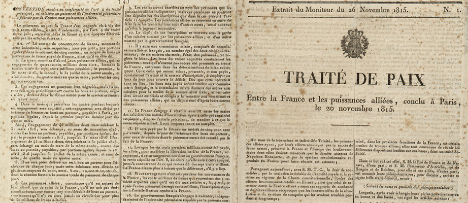 20 ноября 1815 года - 200 лет со дня заключения Второго Парижского мира